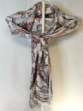 Pineda Covalin Mexican 100% Silk Luxury Chalina Scarf Mosaic Floral Boho Art